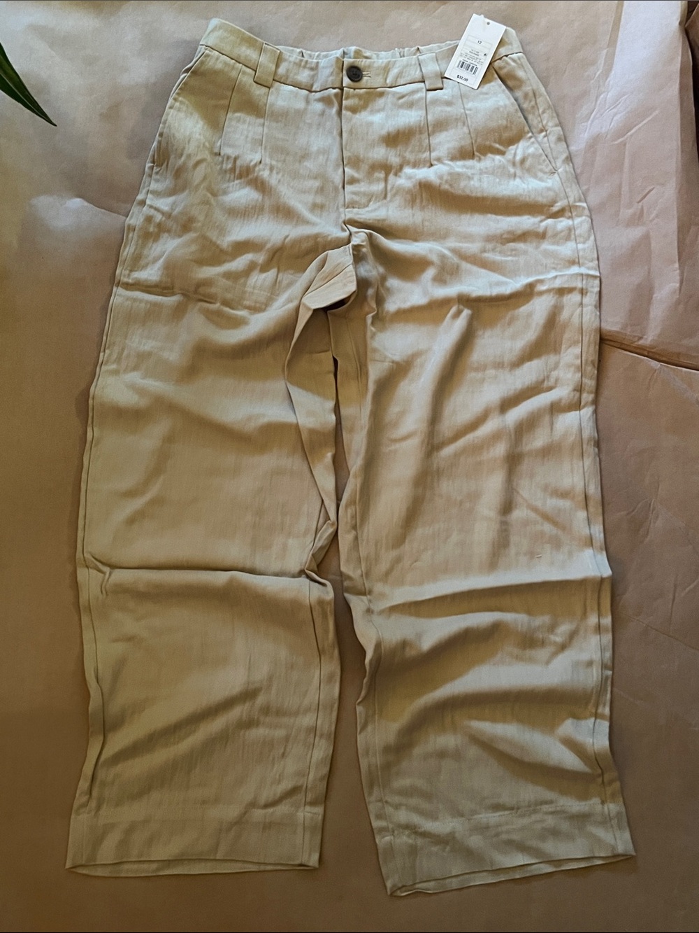 a new day Women's Wide-Leg Trousers in Light Tan